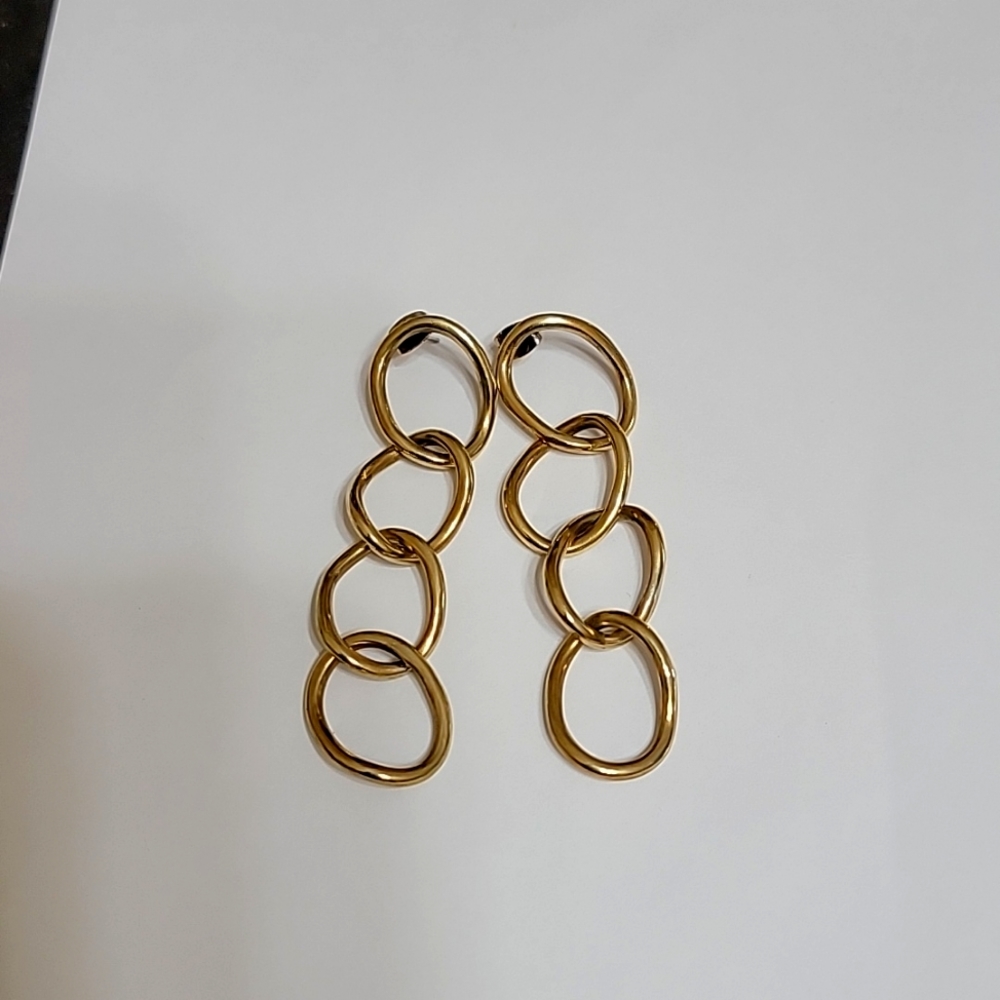 Brass chainlink earrings